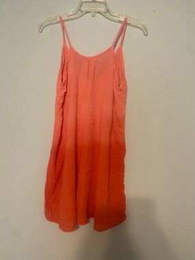Lightweight Coral Pink Spaghetti-Strap Slip Dress
